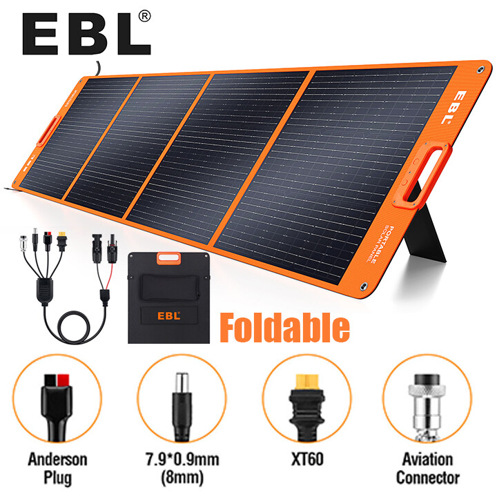 EBL 200W Foldable Solar Panel Kit for Power Station Camping w/ Kickstand