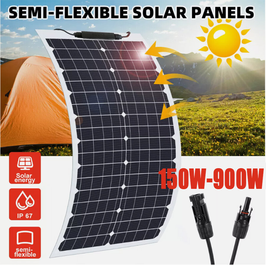 150W-900W Complete Solar Panel Kit Power Generator 40A Home 110V Grid System