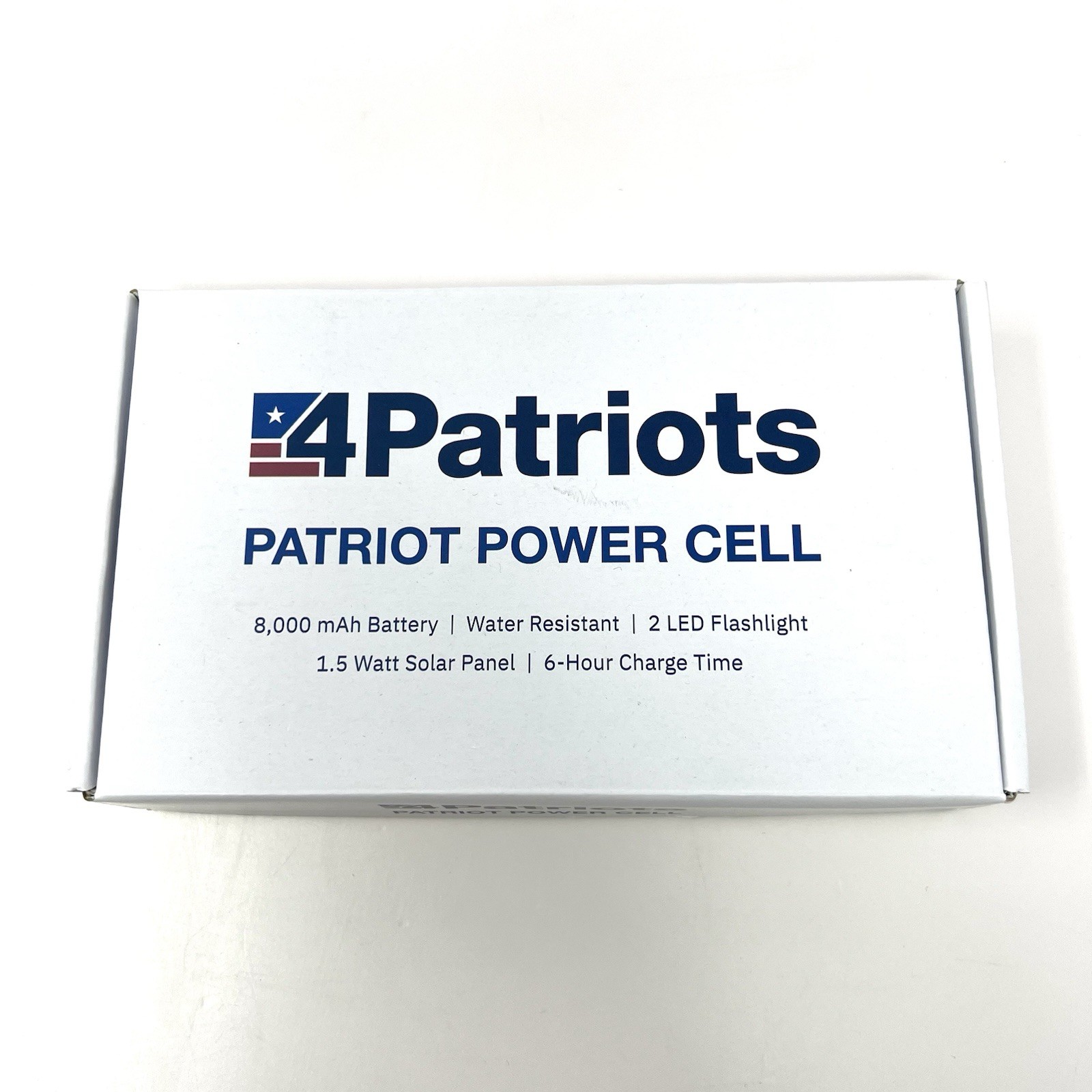4Patriots Power Cell USB Solar Charger 8000 mAh Battery Flashlight New In Box