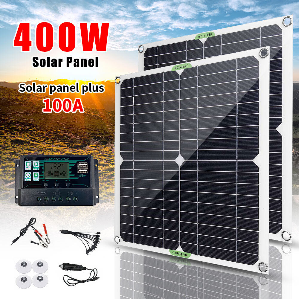800W Solar Panel Kit 12V Battery Charger w/ 100A Controller Caravan Boat RV Car