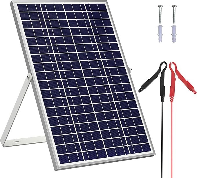30W 24V Solar Panel Kit, Solar Battery Trickle Charger Maintainer + Adjustable M