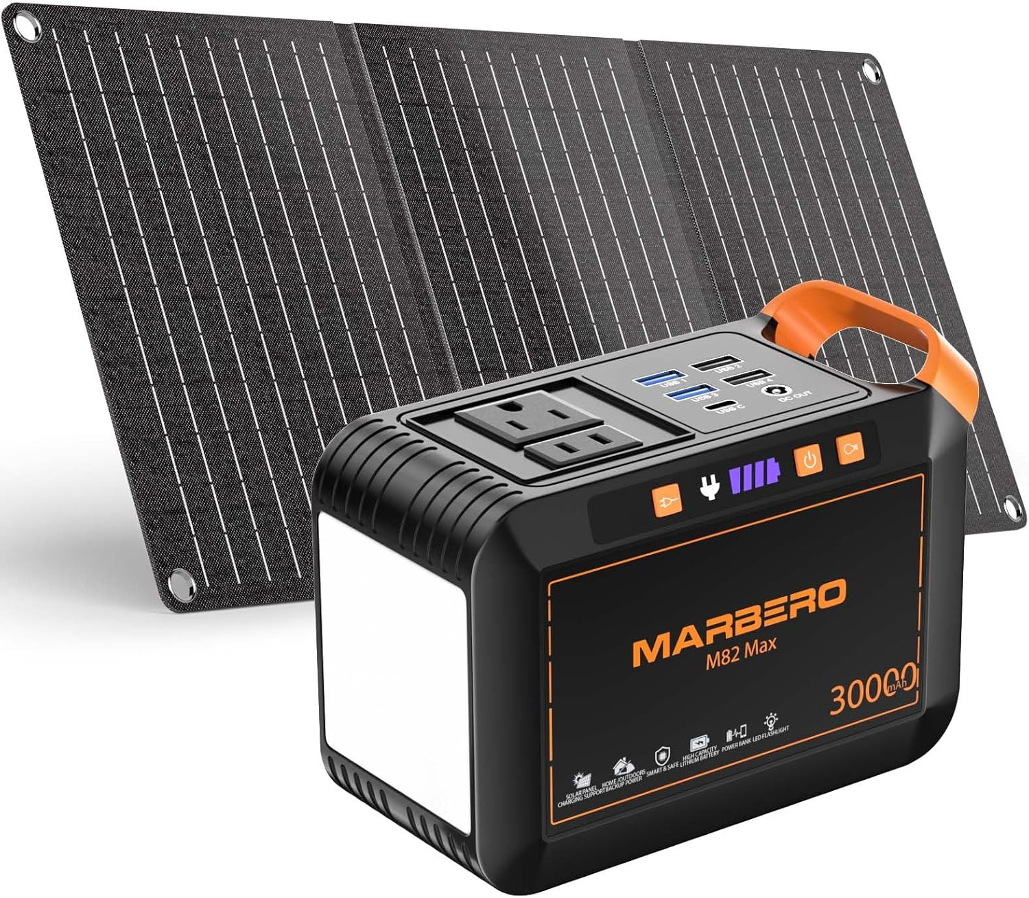 Solar Generator 111Wh Portable Power Station with Solar Panel 30W Included Power