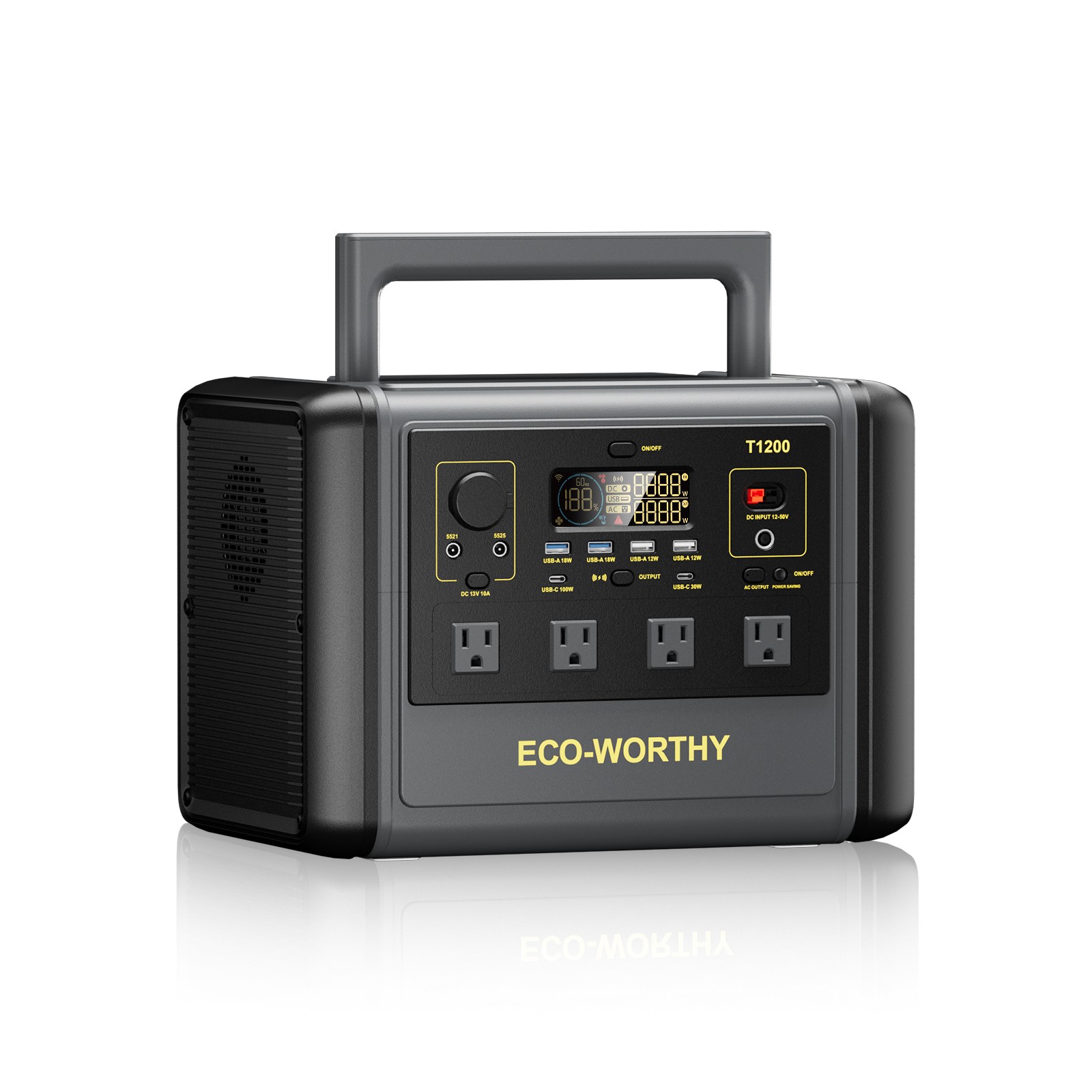 ECO-WORTHY 1200W 1024Wh Portable Power Station Solar Generator for Camping Trip
