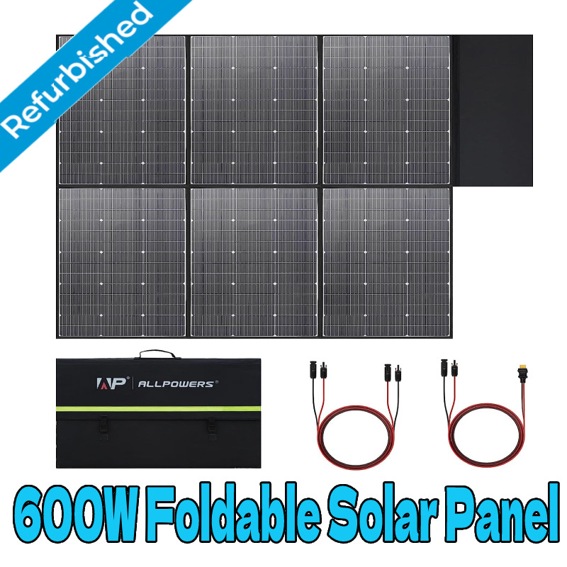 ALLPOWERS 600W Mono Foldable Solar Panel Kit For Power Generator Refurbished