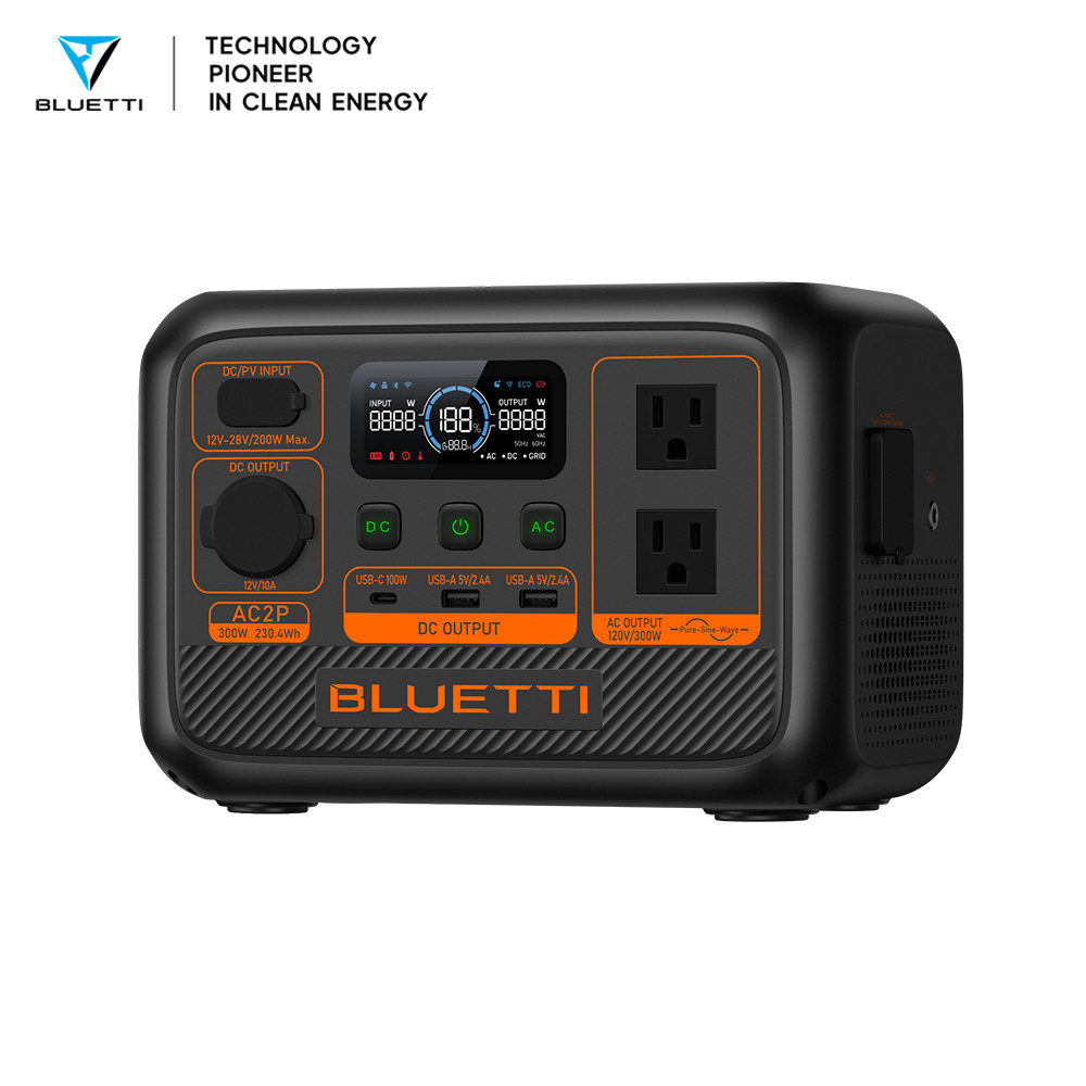 BLUETTI AC2P 300W 230.4Wh Portable Power Station Lightweight for Camping Trip