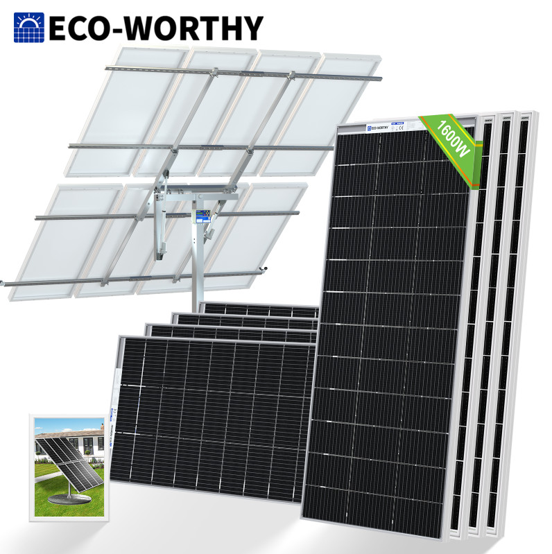 ECO-WORTHY 1560W Watt Bifacial Solar Panel Kit &Tracking Bracket for Farm Yard