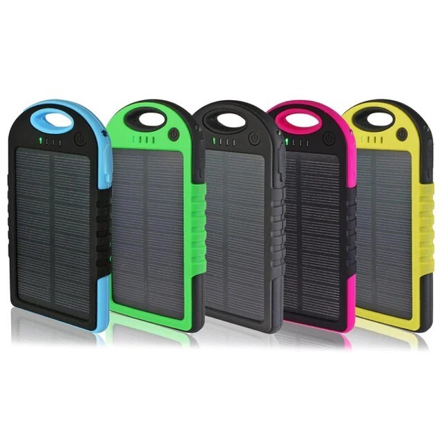 5000 mah Dual-USB Waterproof Solar Power Bank Battery Charger for Cell Phone