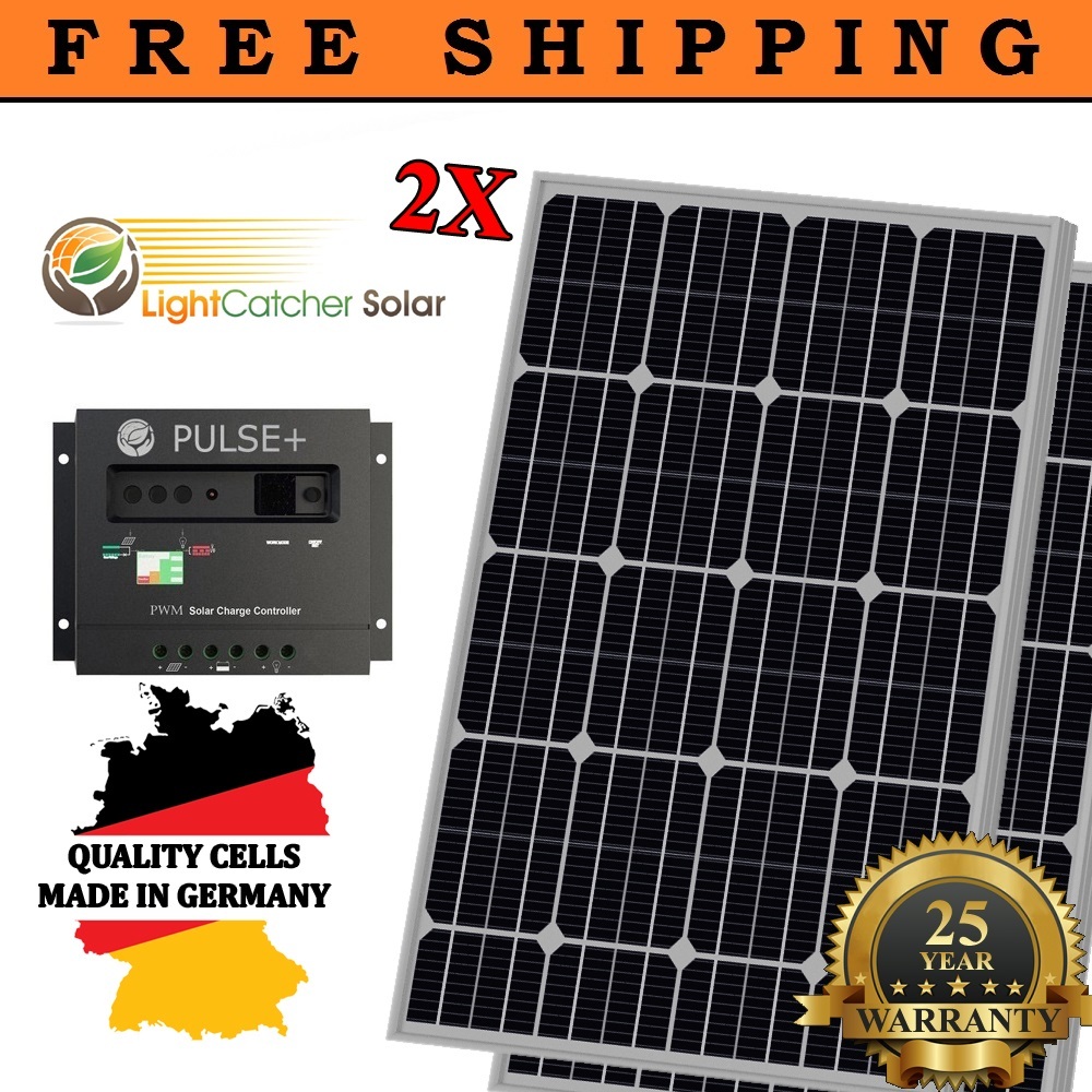200 Watts Mono Solar Panel kit 30A Charge Controller RV Boat Home Battery Charge