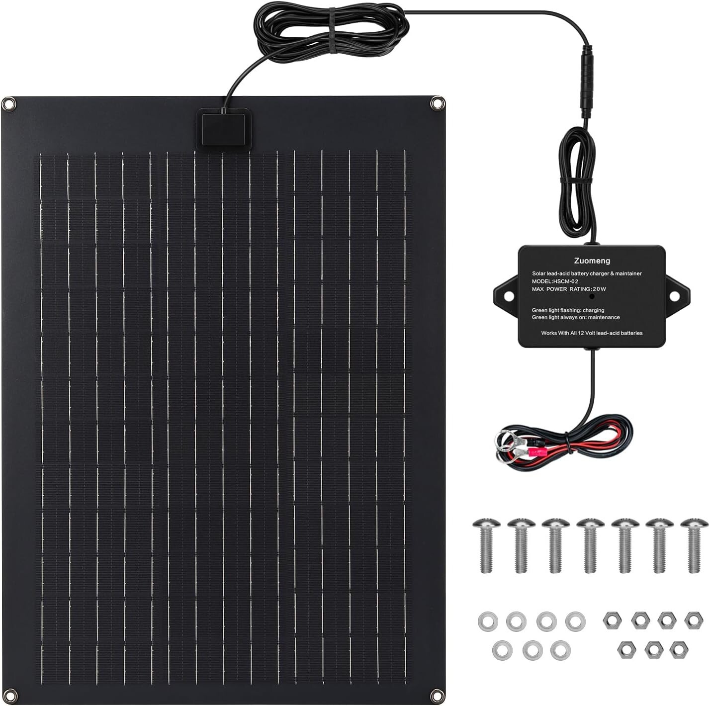 Solar Battery Charger Maintainer, 20W Solar Panel Kit for Dump Trailer Built….