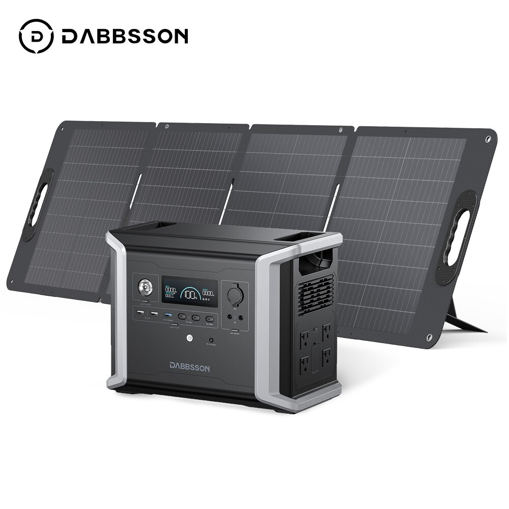 Dabbsson 1200W 1330Wh Portable Power Station Solar Generator w/120W Solar Panel