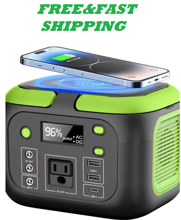 200W Portable Power Station, 155Wh Camping Solar Generator, 42000mAh Power Bank