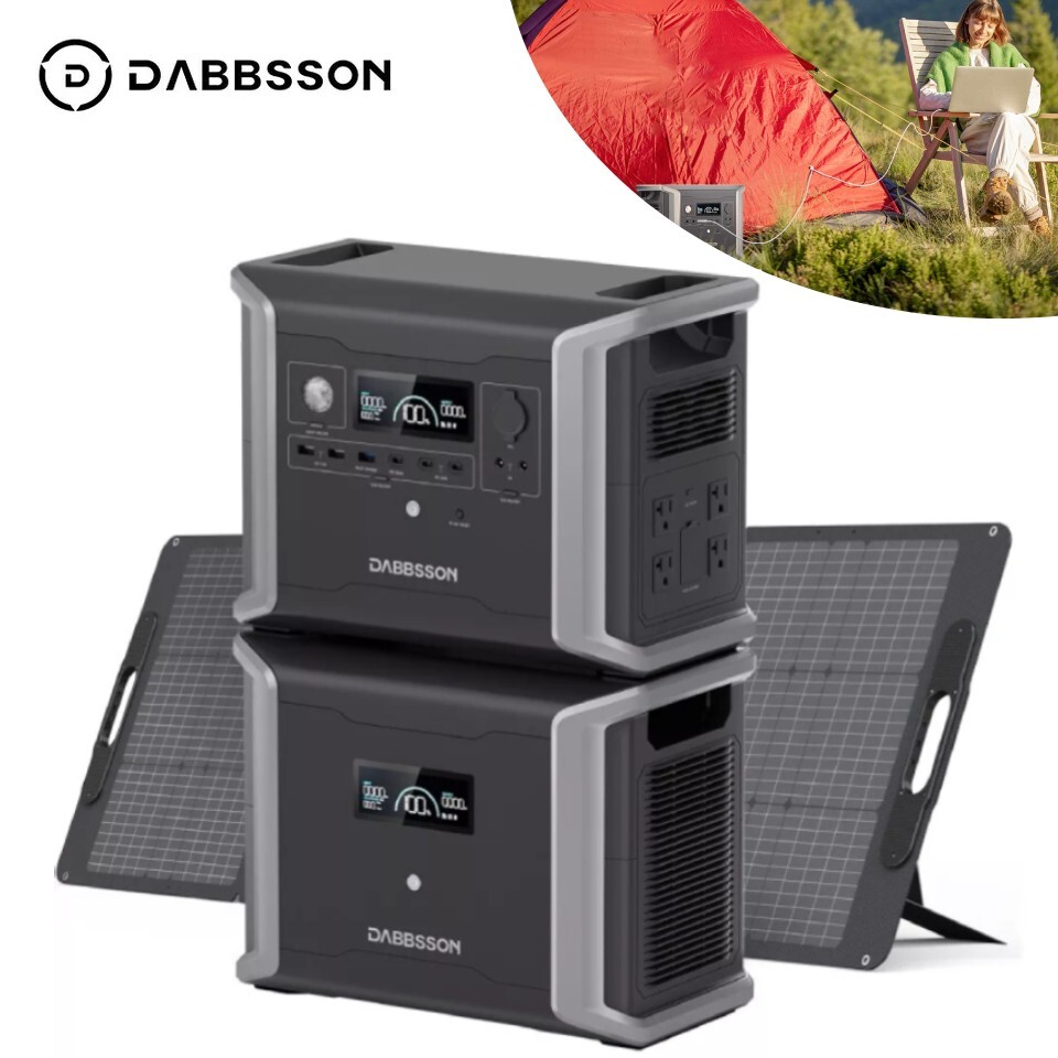 Dabbsson 1200W 3030Wh Portable Power Station Solar Generator w/210W Solar Panel