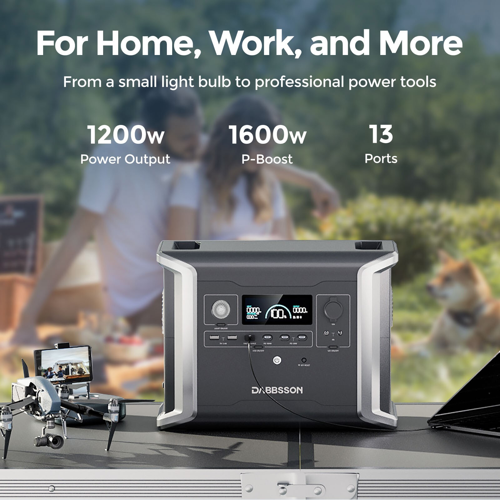 Dabbsson 3030Wh Portable Power Station Solar Generator +Extra Battery Camping RV