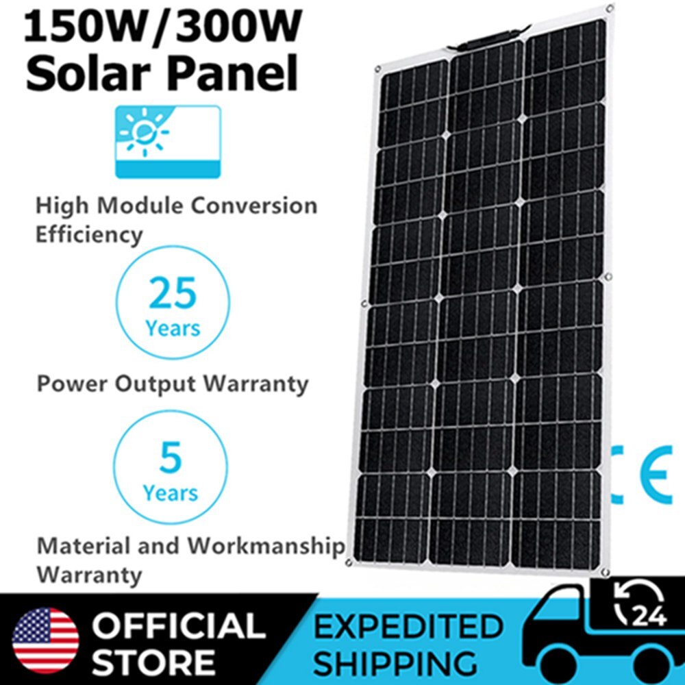 300W 150W Polycrystalline Solar Panel 12V kit Off Grid Solar kit RV Caravan