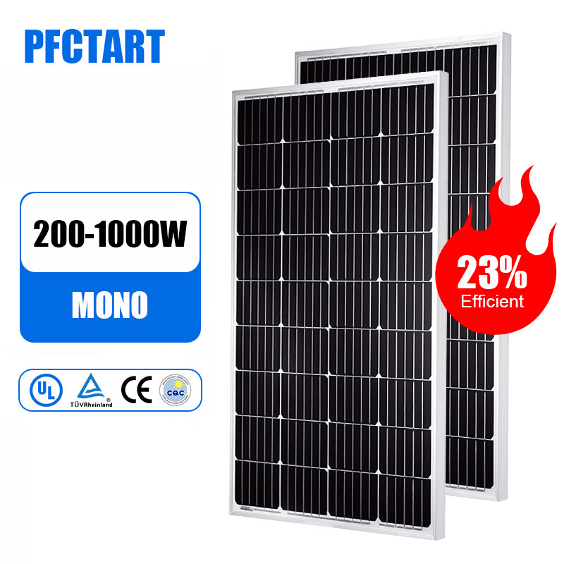 PFCTART 200W Monocrystalline Solar Panel 12V for Battery Charger Caravan Home