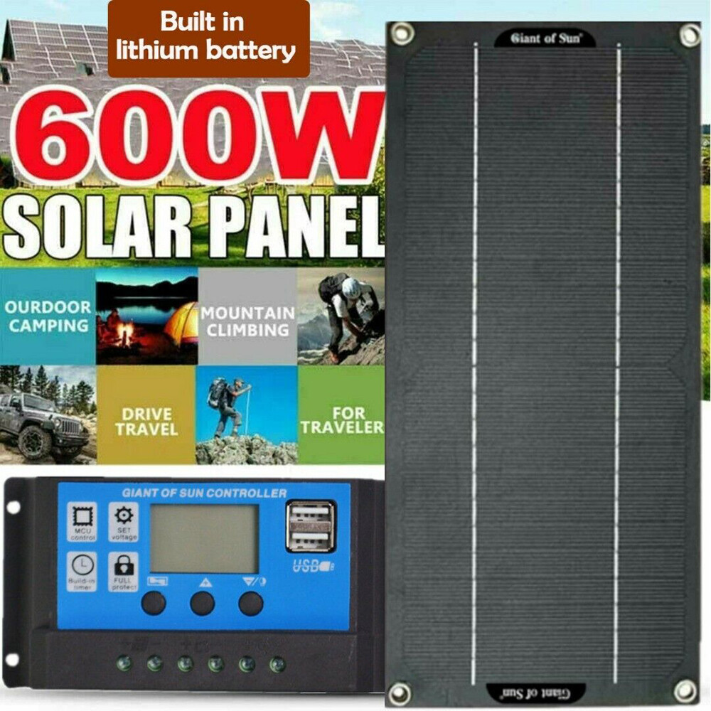 600W Solar Panel Kit 18V Battery Charger 100A Controller RV Trailer Camper Van