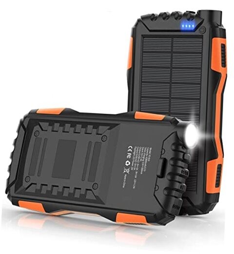 Solar Charger, Power Bank, 42800mAh Portable Charger Power Bank External Orange