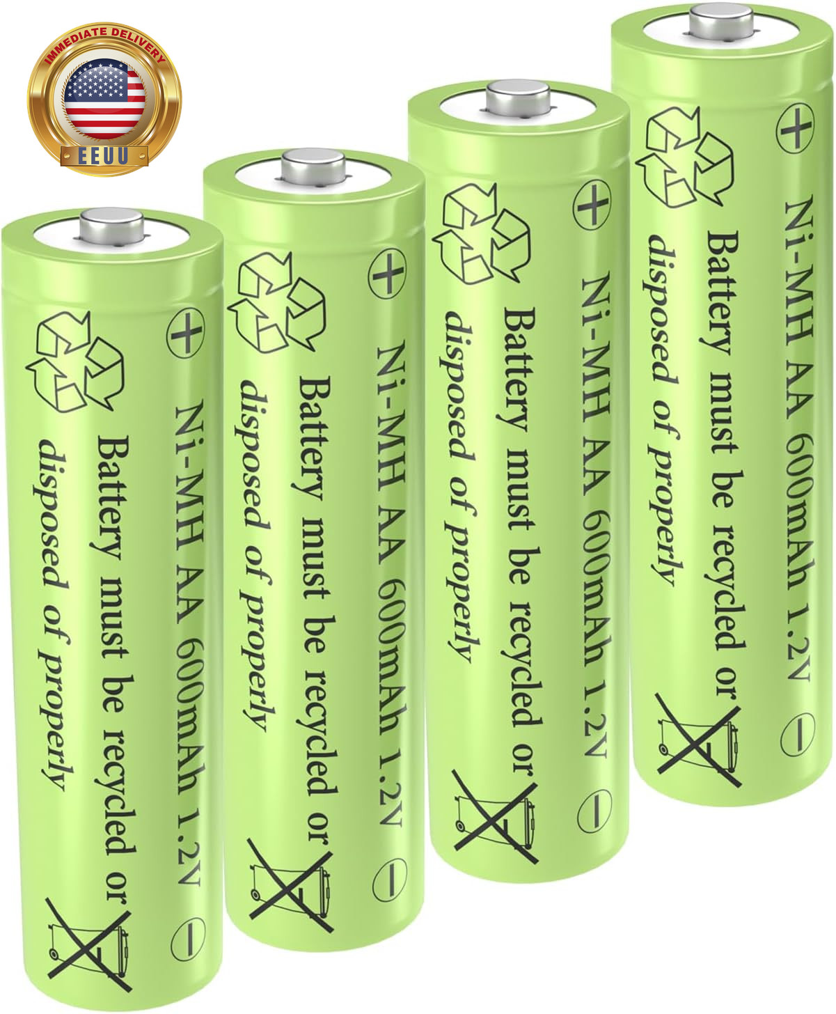 1.2V Ni-Mh AA 600Mah Rechargeable Batteries for Outdoor Solar Garden Lights (4 P