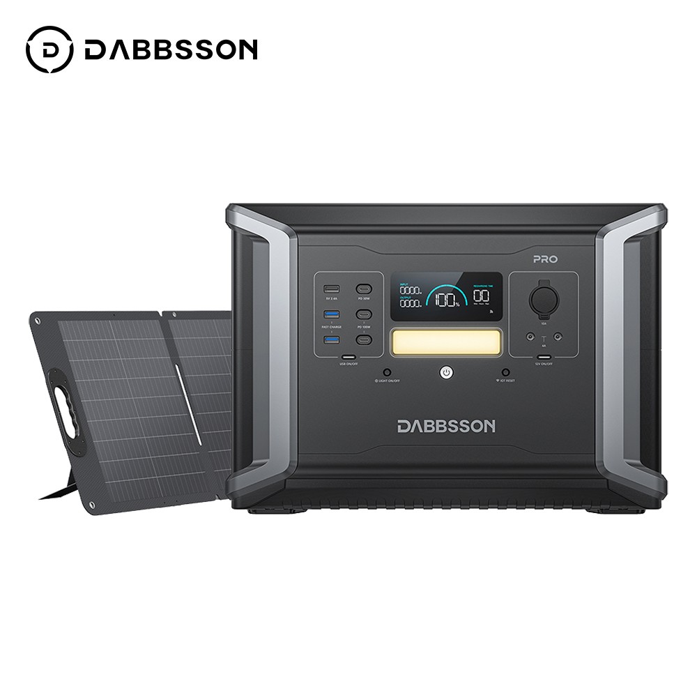 Dabbsson DBS2100Pro 2150Wh 2400W Power Station Solar Generator +120W Solar Panel