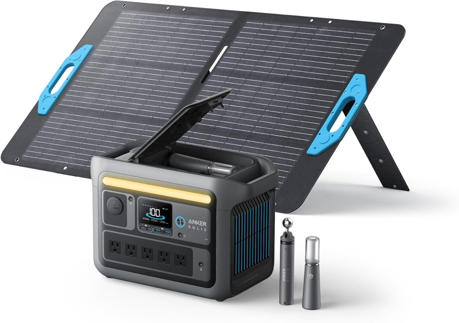 Anker SOLIX C800 Plus Portable Power Station Solar Generator w/ 100W Solar Panel
