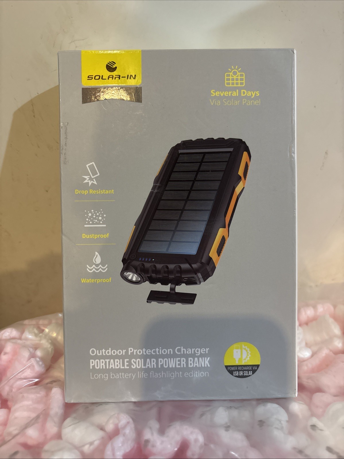 Safe Speed Outdoor Protection Solar Power Bank – BRAND NEW 10,000mah