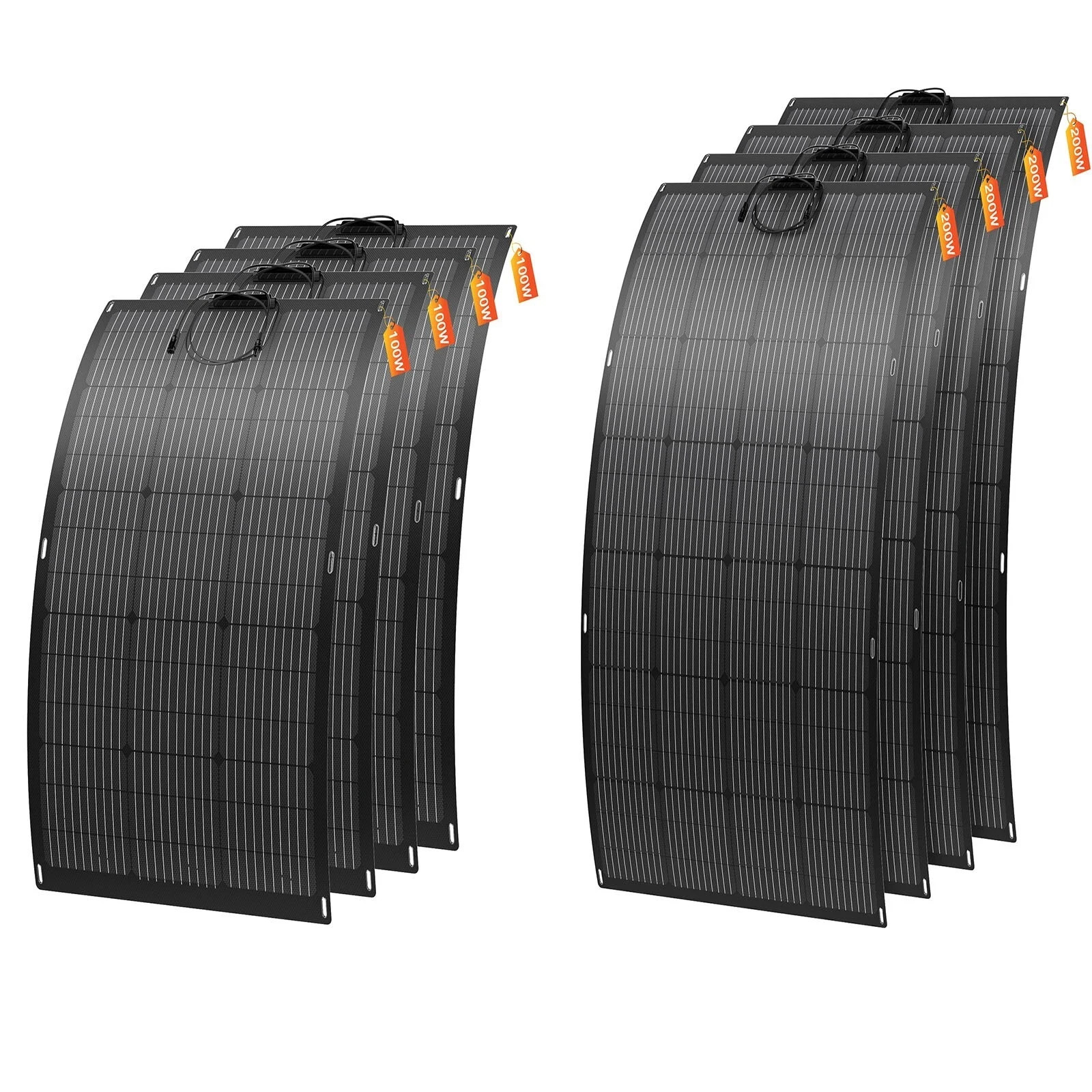 200W Flexible Solar Panel 100Watt Portable Power Charger Camping Home RV Battery