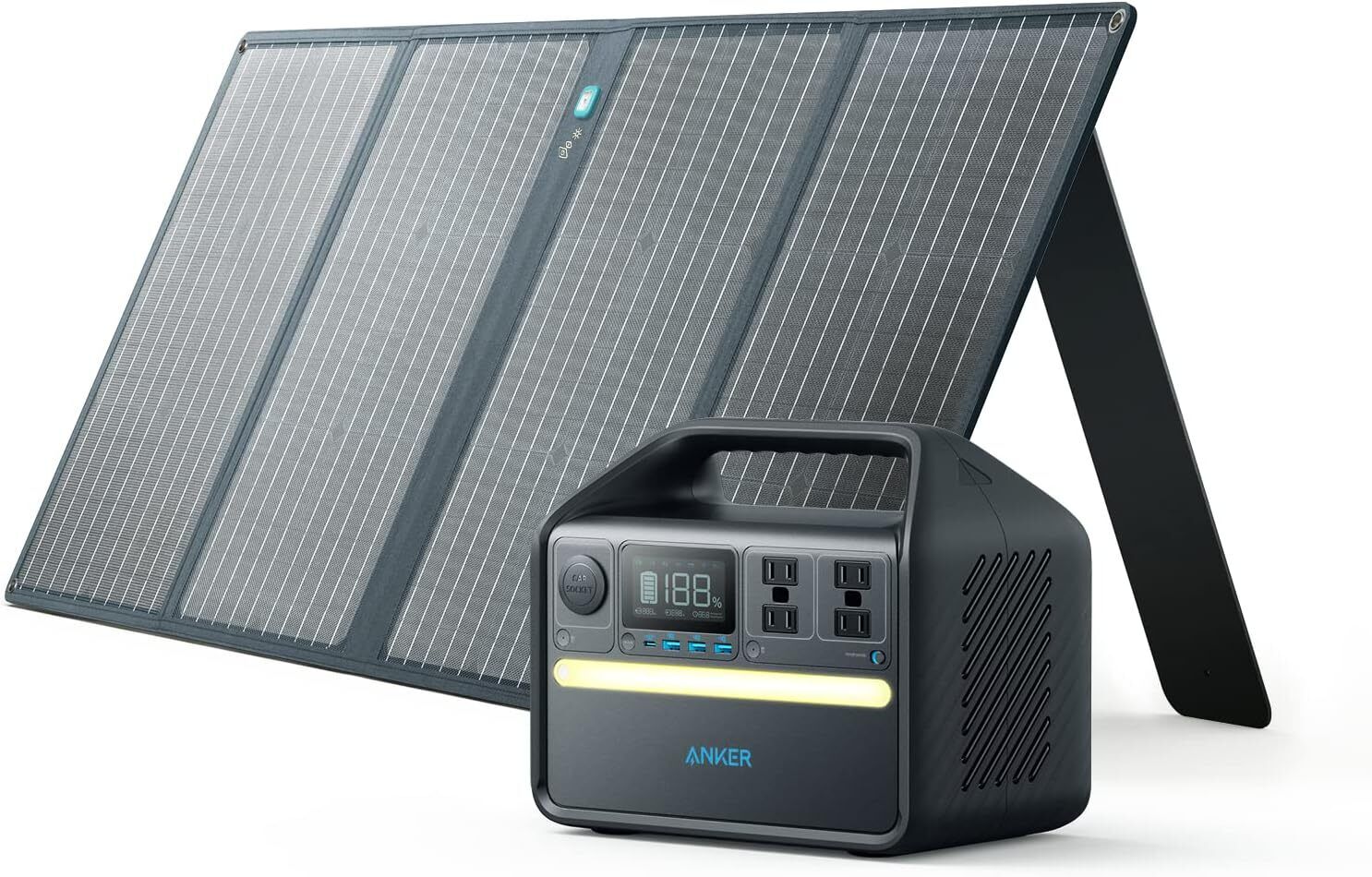 Anker 512Wh Solar Generator 100W Solar Panel Portable Power Station for Outdoor