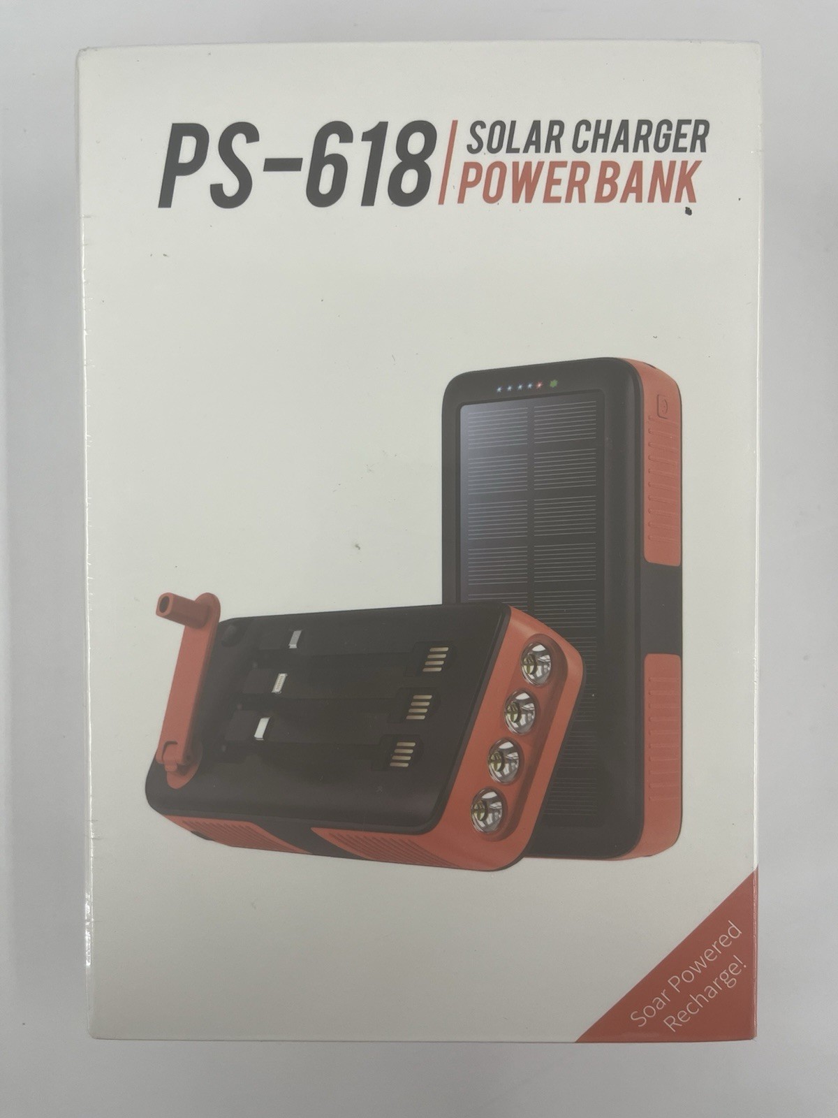 NEW Solar Power Bank 63200mAh Portable Charger with Dual Outputs & Crank PS-618