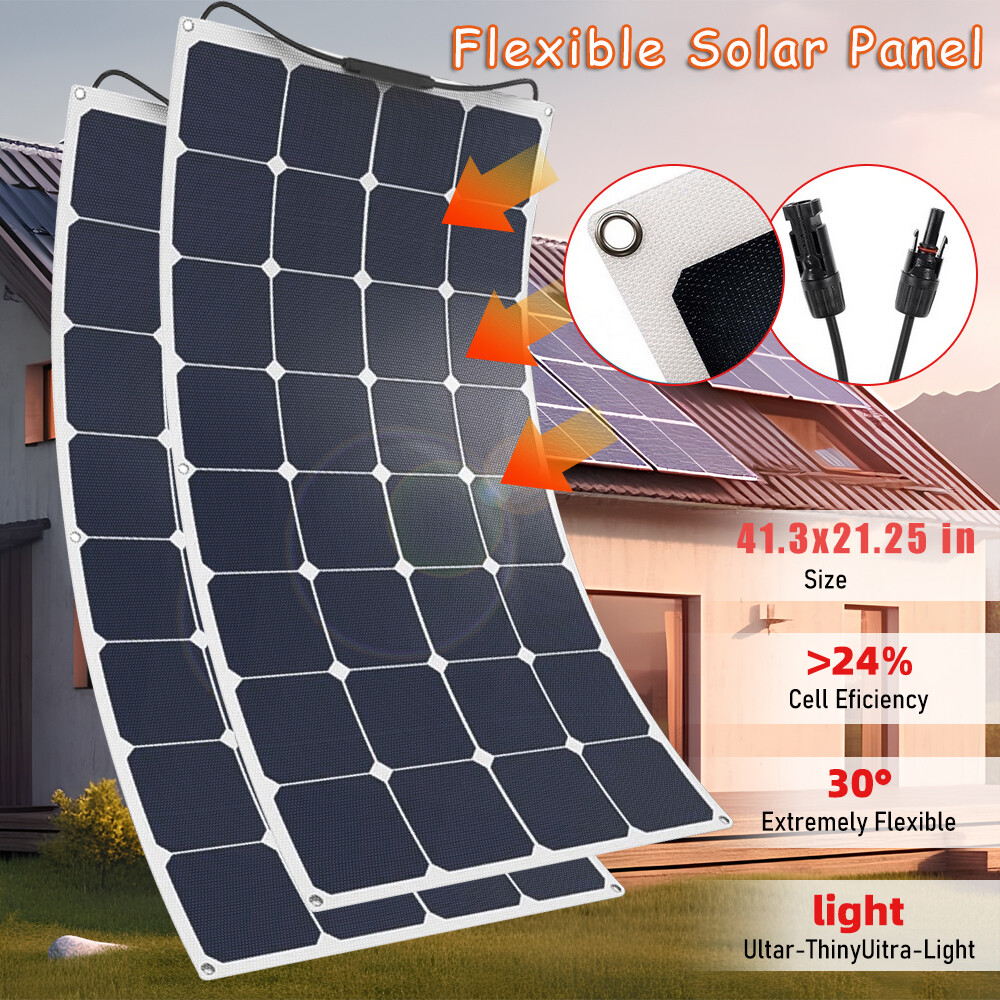 600W 300W Flexible Solar Panel 18V Battery Charger Home RV Boat Off-Grid Power