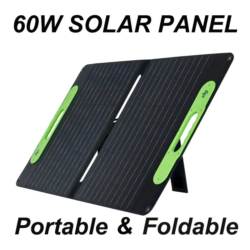 60W Solar Panel Monocrystalline ETFE Cover Portable Foldable Solar Charger fr RV