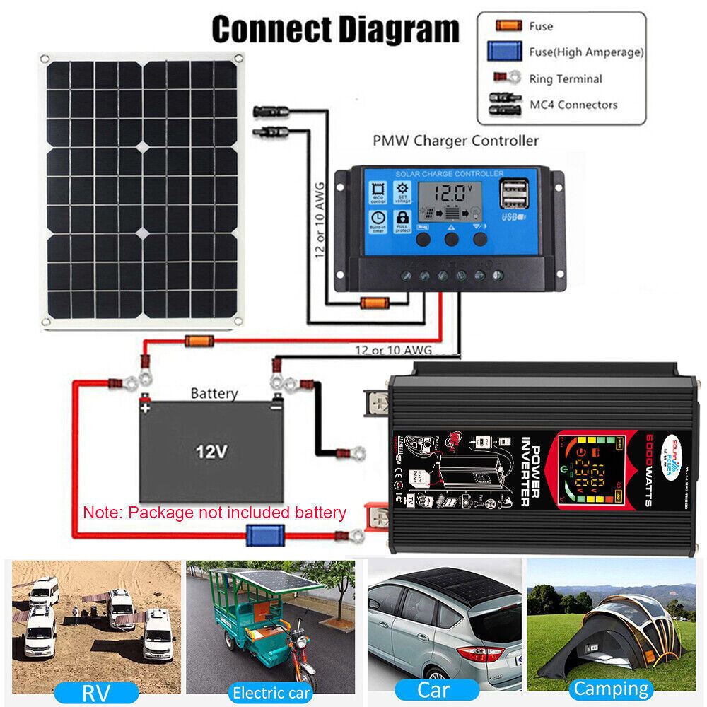 6000W Home Solar Panel Kit – 100A Grid System, Complete Power Generator