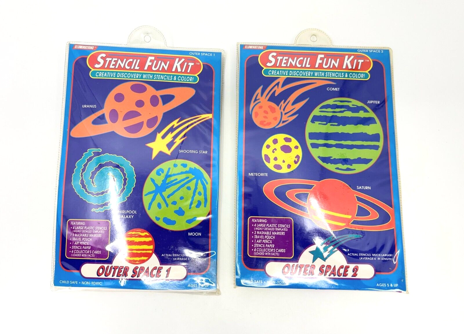 Vintage Illuminations Outer Space Solar System Planets Stencil Fun Kit Set of 2