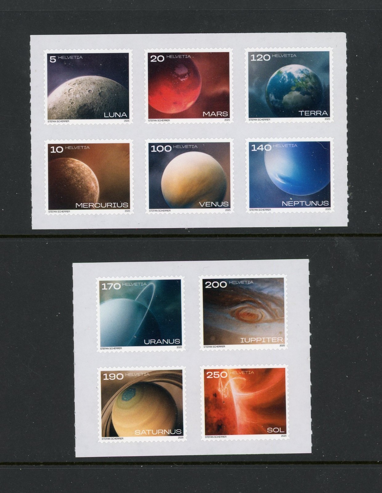 Switzerland 2025 Solar System 10v ** Earth Venus Mars Saturn Jupiter SPACE Moon