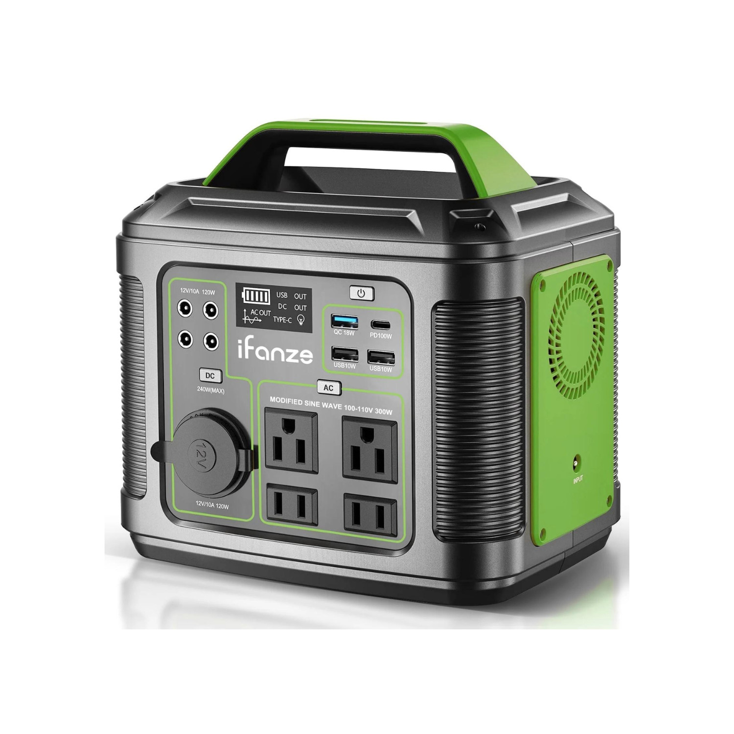 iFanze 300W Portable Power Station 296Wh 80000mAh Outdoor Solar Generator AC/DC