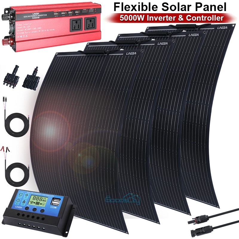 5000W Inverter with Flexible Ultra Thin 200W 400W Mono Solar Panel & Controller