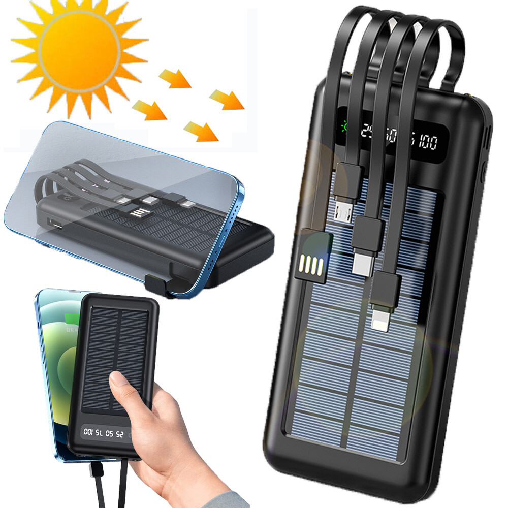 2023 Super 10000000mAh USB Portable Charger Solar Power Bank for Cell Phone