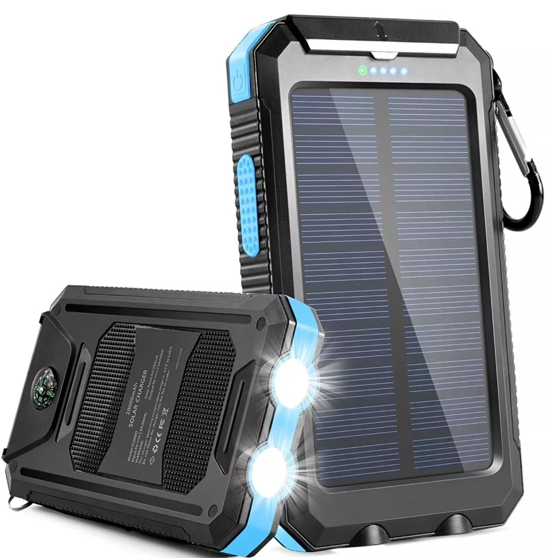 Annero Solar Charger 20000mAh, Portable Solar Power Bank Waterproof Solar(M445)