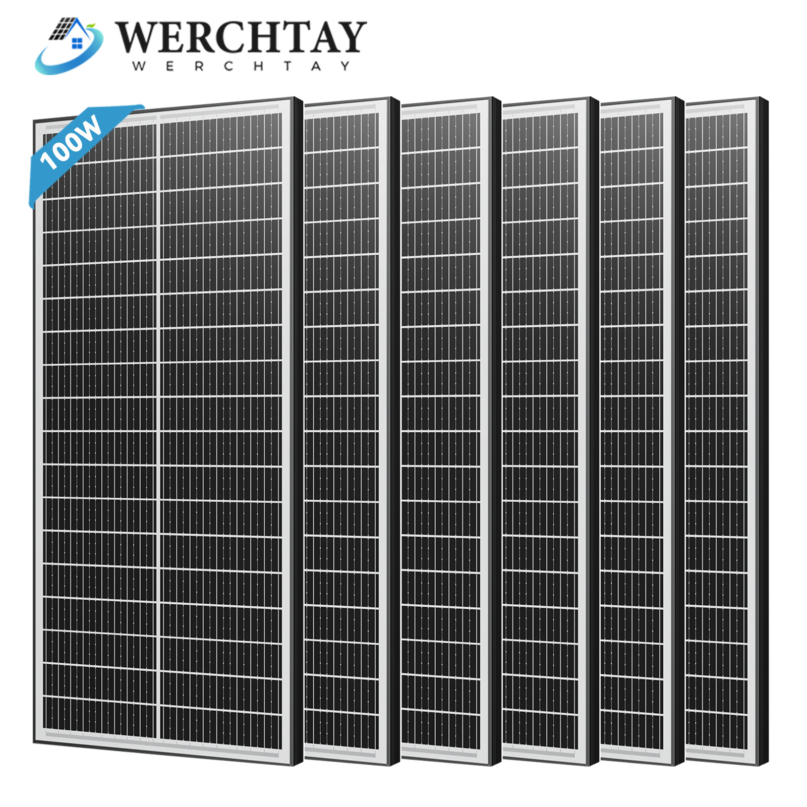 Werchtay 100W 200W 300W 400W 500-1000W Bifacial Solar Panel 12V Mono Home Power