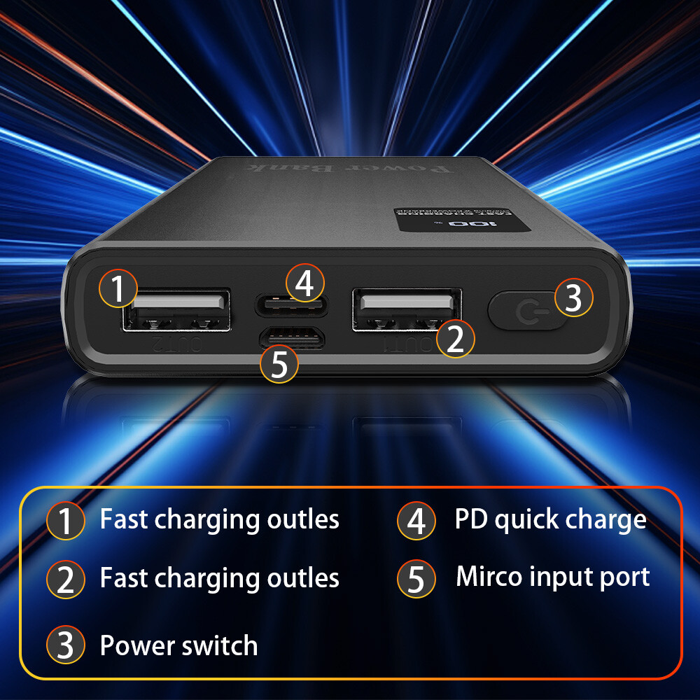 Power Bank 20000mAh Charging Portable External Battery Backup For Cell Phone