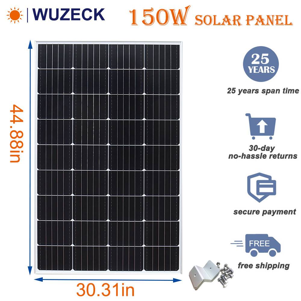 WUZECK 150W 19.8V Grid PV System Solar Panels Kit Monocrystalline for RV Home