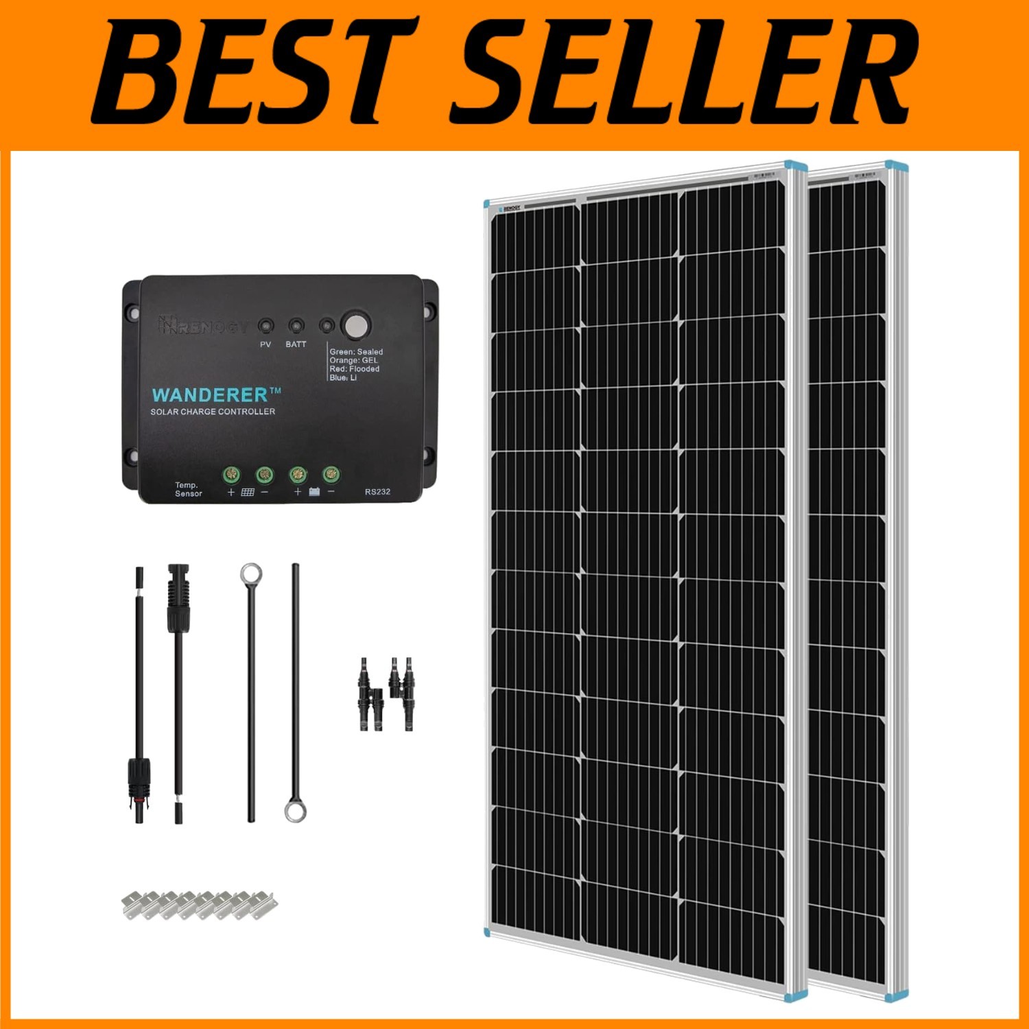 Versatile 200W Solar Panel Kit for Boats, RVs & Off-Grid Living – 30A Protection
