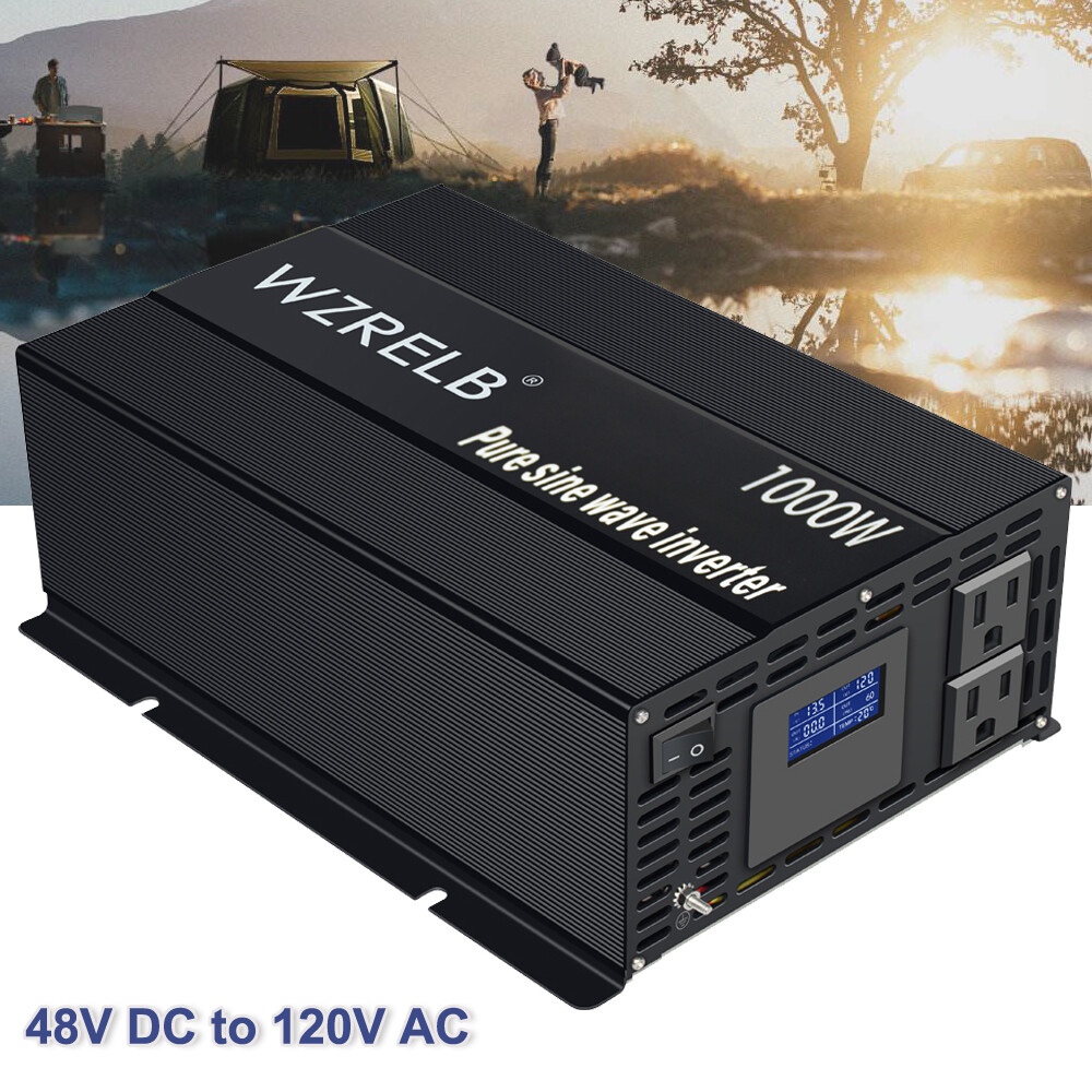 1000W Pure Sine Inverter 48V DC to AC 110V 120V Power Off Grid Solar System Home