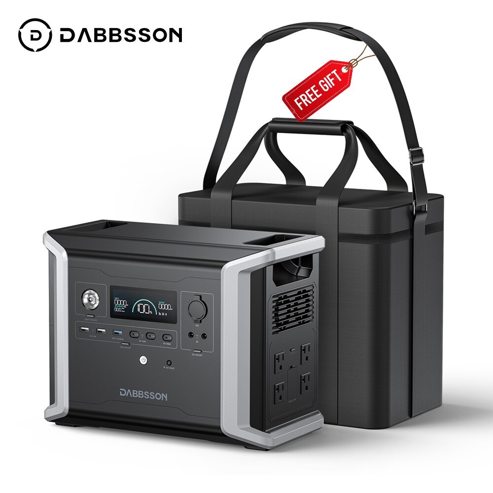 Dabbsson 1330Wh Portable Power Station 1200W LiFePO4 Solar Generator for Outdoor