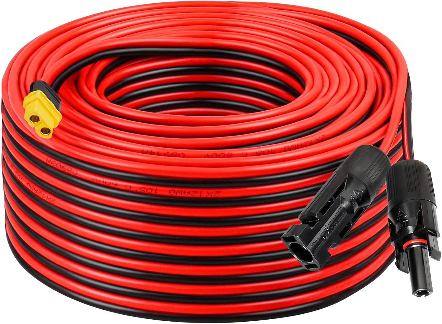 Solar to XT60 Charge Extension Cable 100FT 12AWG XT60 Solar Cable for Portable P