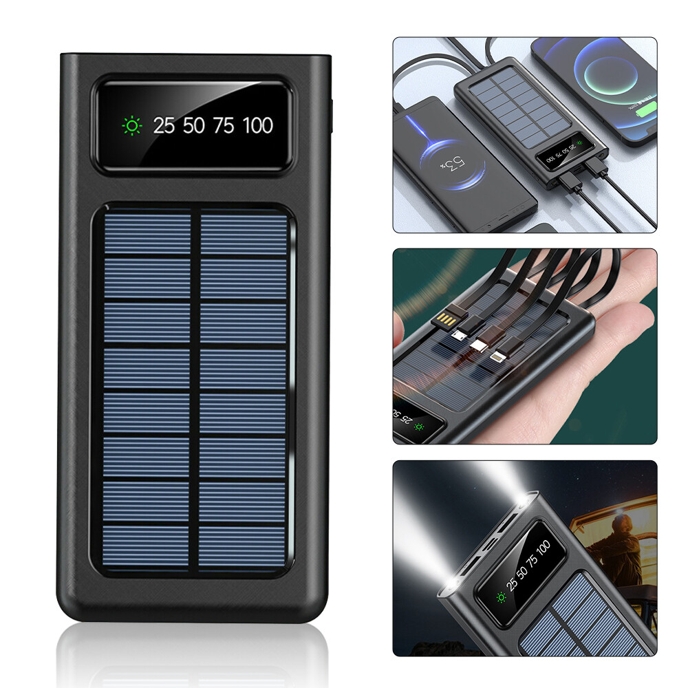 4 USB Power Bank Solar Portable External Battery Backup Charger Fast Charging