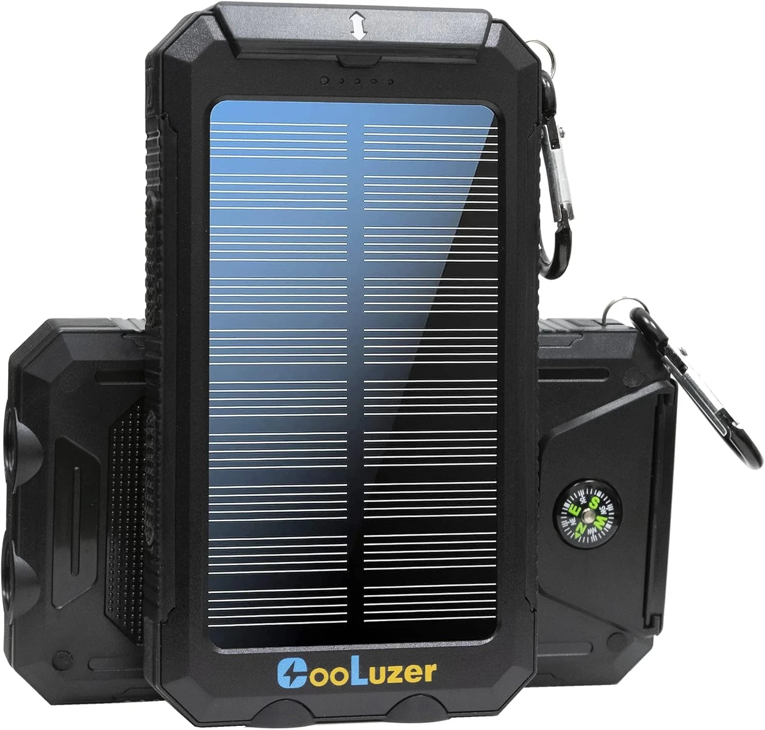 Solar Power Bank 36800mAh QC3.0 18W PD Fast Charger Waterproof Outdoor Black