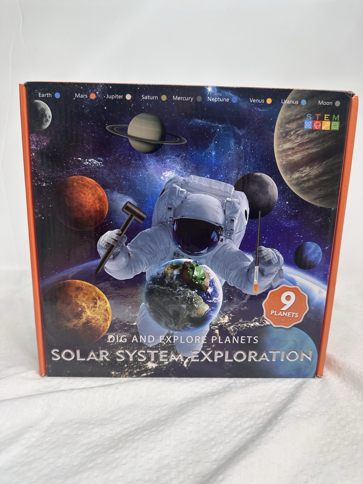 Gemstone Dig Kit, Dig up 72 Jewel Treasures from 9 Solar System Planets STEM New