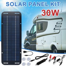 30W Solar Panel 12V Trickle Charger Battery Charger Kit Maintainer Boat Car RV