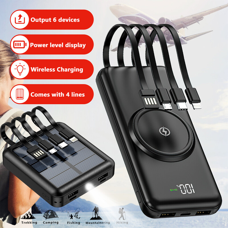 900000mAh Wireless Power Bank Backup Fast Charger Portable External Battery Fast