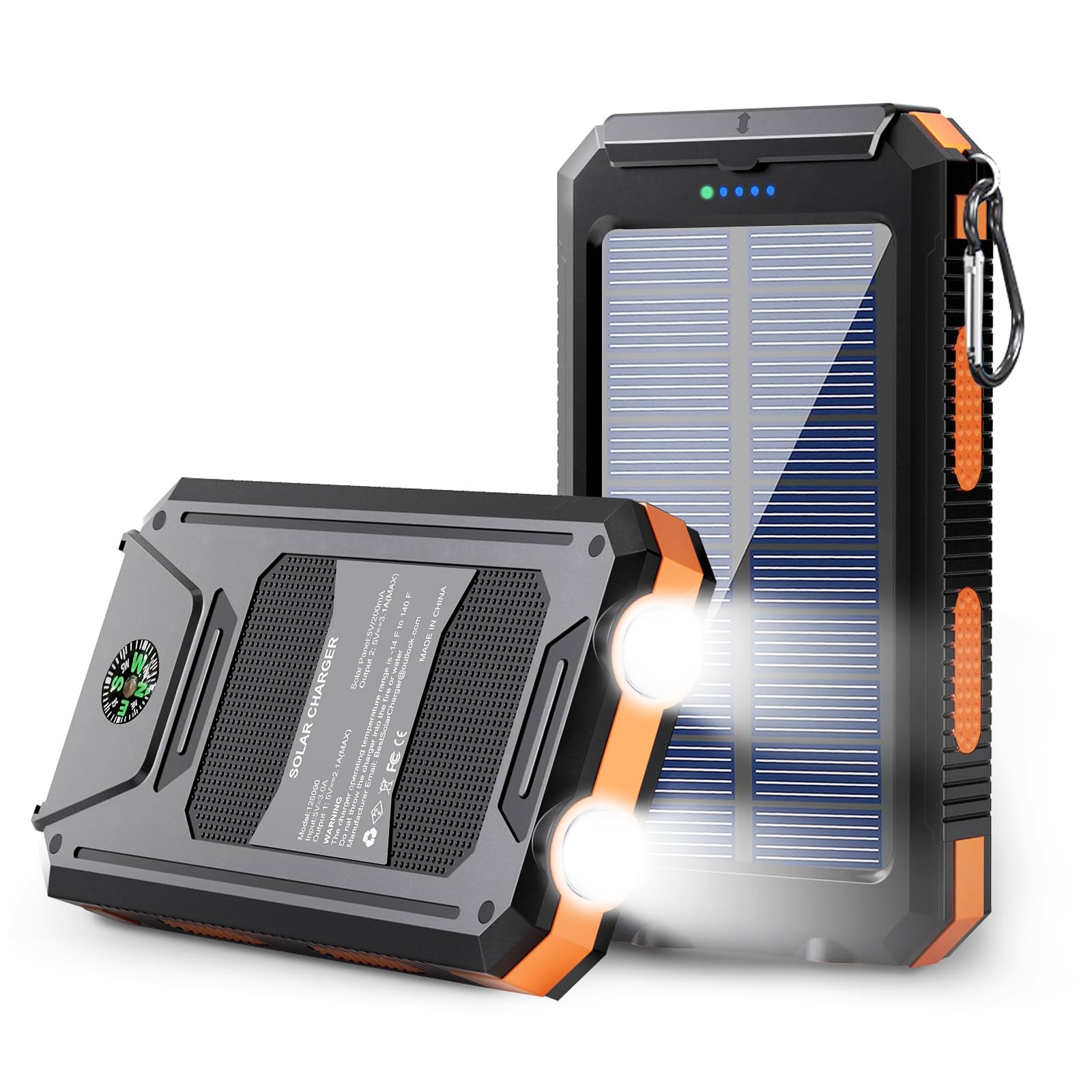 Solar Charger Power Bank – 36800mAh Solar Phone Charger, USB-C QC3.0 Fast Cha…